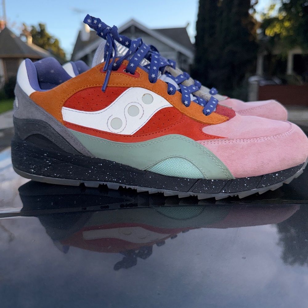 Saucony Cosmic Pink and Green Sneakers